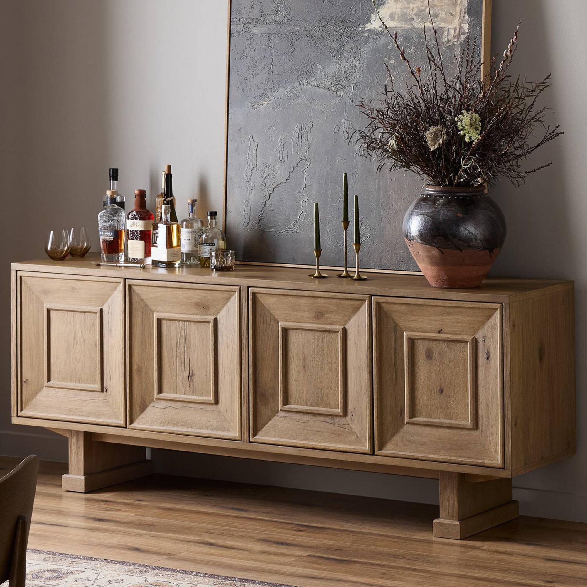 Four Hands Haiden Adela 4-Door Sideboard in Drifted Oak Veneer