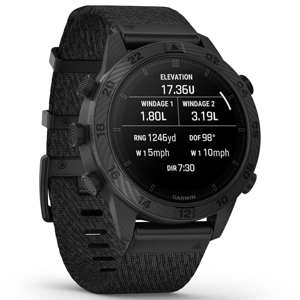 Garmin MARQ 2 Commander AMOLED Smartwatch Fused Carbon Fiber Case with Nylon Band in Black, , large