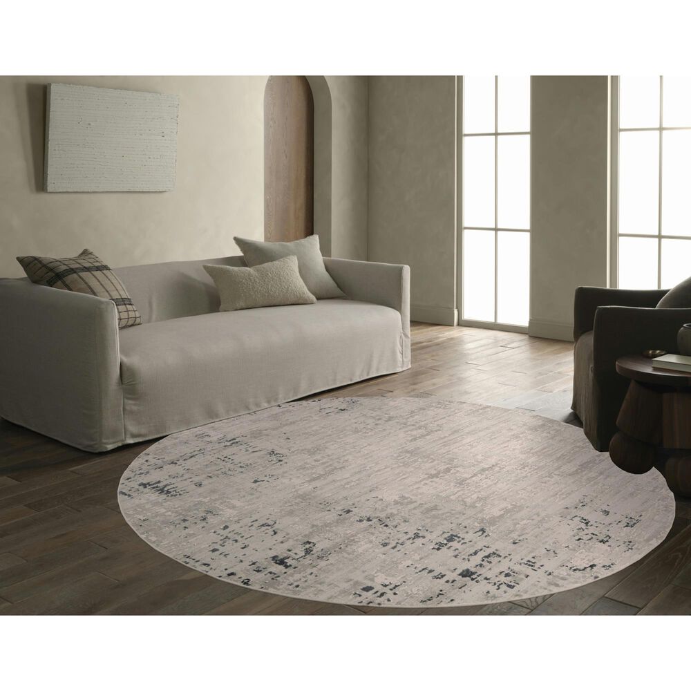 Jaipur Cirque Cian Light Gray and Dove 7&#39;10&quot; Round Area Rug, , large