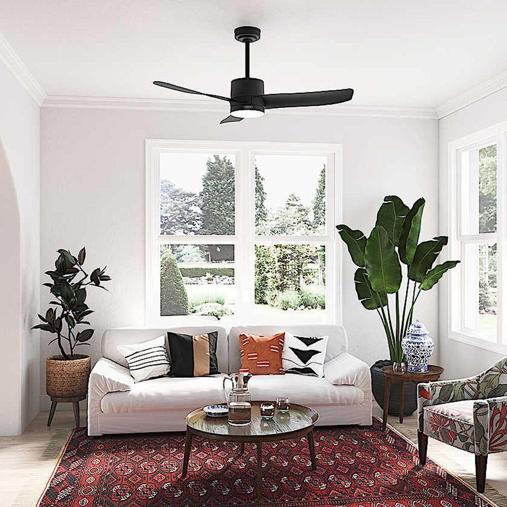 Hunter Bolsa 52&quot; Ceiling Fan with LED Light in Matte Black, , large