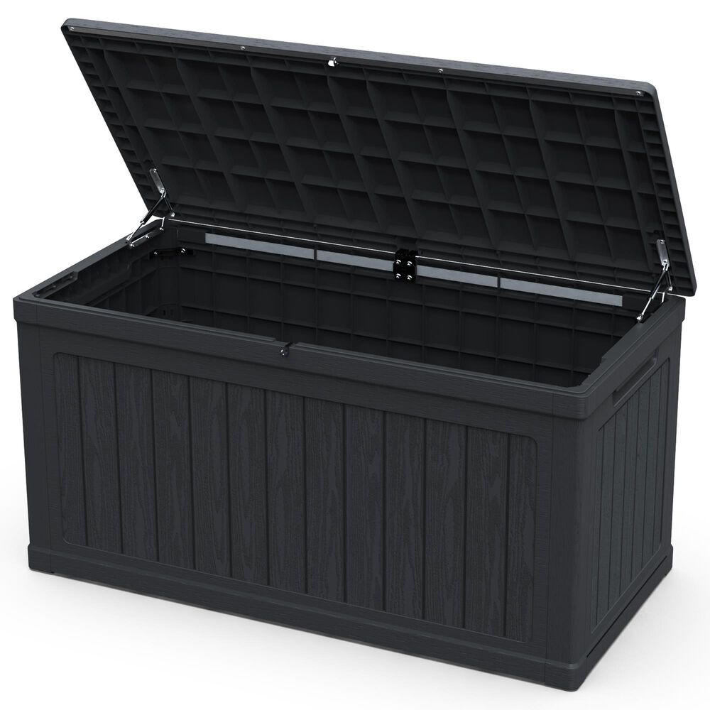 Hearth and Haven 230-Gallon Outdoor Plastic Deck Box in Black, , large