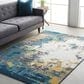 Surya Pepin PEI-1012 7"10" x 11" Aqua, Blue and Mustard Area Rug, , large