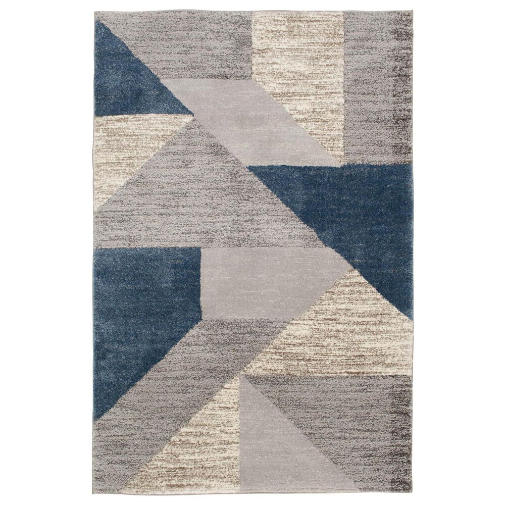 Central Oriental Structures Torrent Adley Buff and Metal 7"10" x 9"10" Area Rug, , large