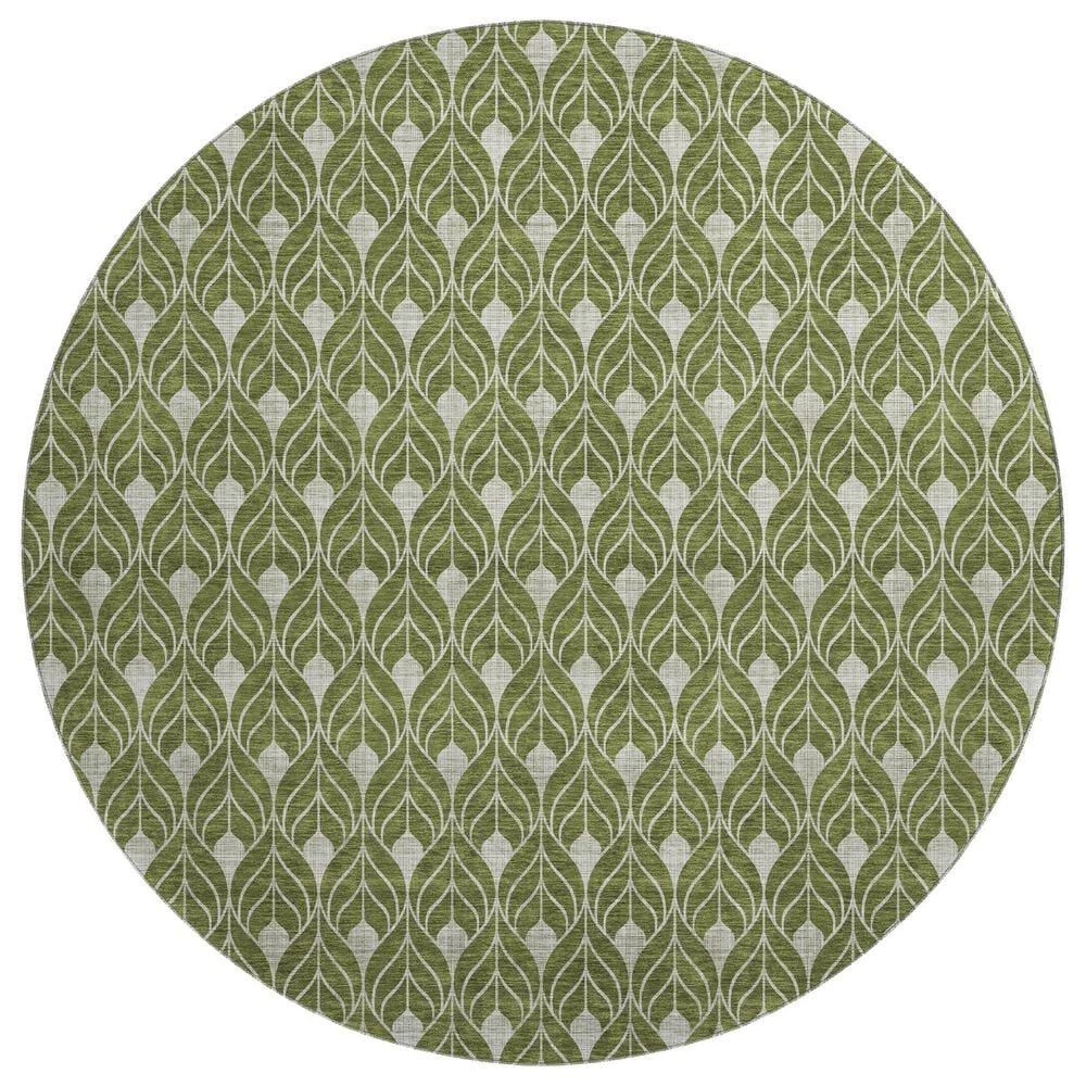 Dalyn Rug Company The Reserve TR10 Olive 8" Round Indoor/Outdoor Area Rug, , large
