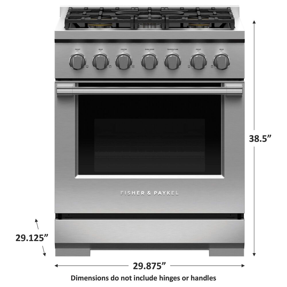 Fisher &amp; Paykel 30&quot; Freestanding Liquid Propan Gas Range with 5 Burners in Stainless Steel, , large