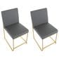Lumisource Fuji Side Chair with Grey Cushion in Gold (Set of 2), , large