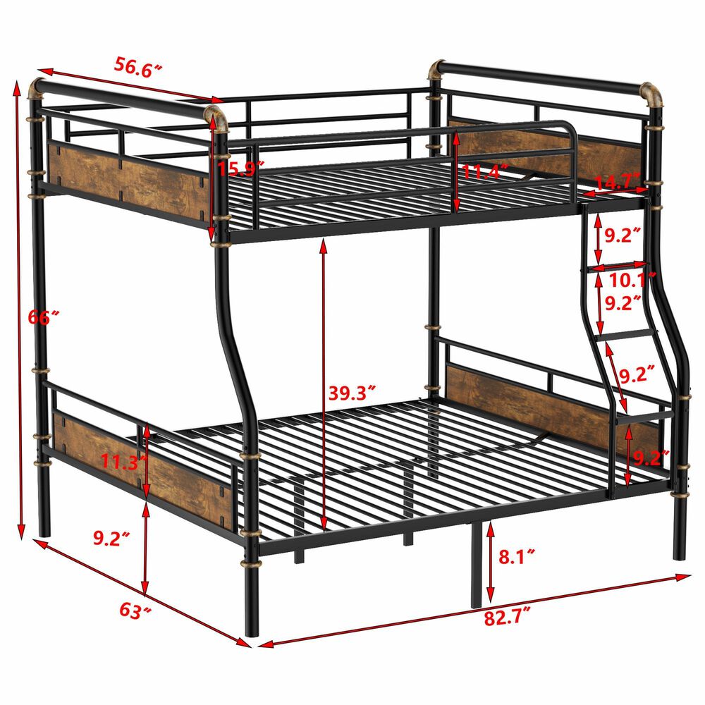 Hearth and Haven Full XL over Queen Detachable Bunk Bed in Black, , large