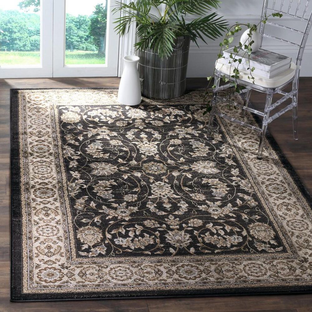 Safavieh Lyndhurst 3&#39;3&quot; x 5&#39;3&quot; Anthracite and Cream Area Rug, , large