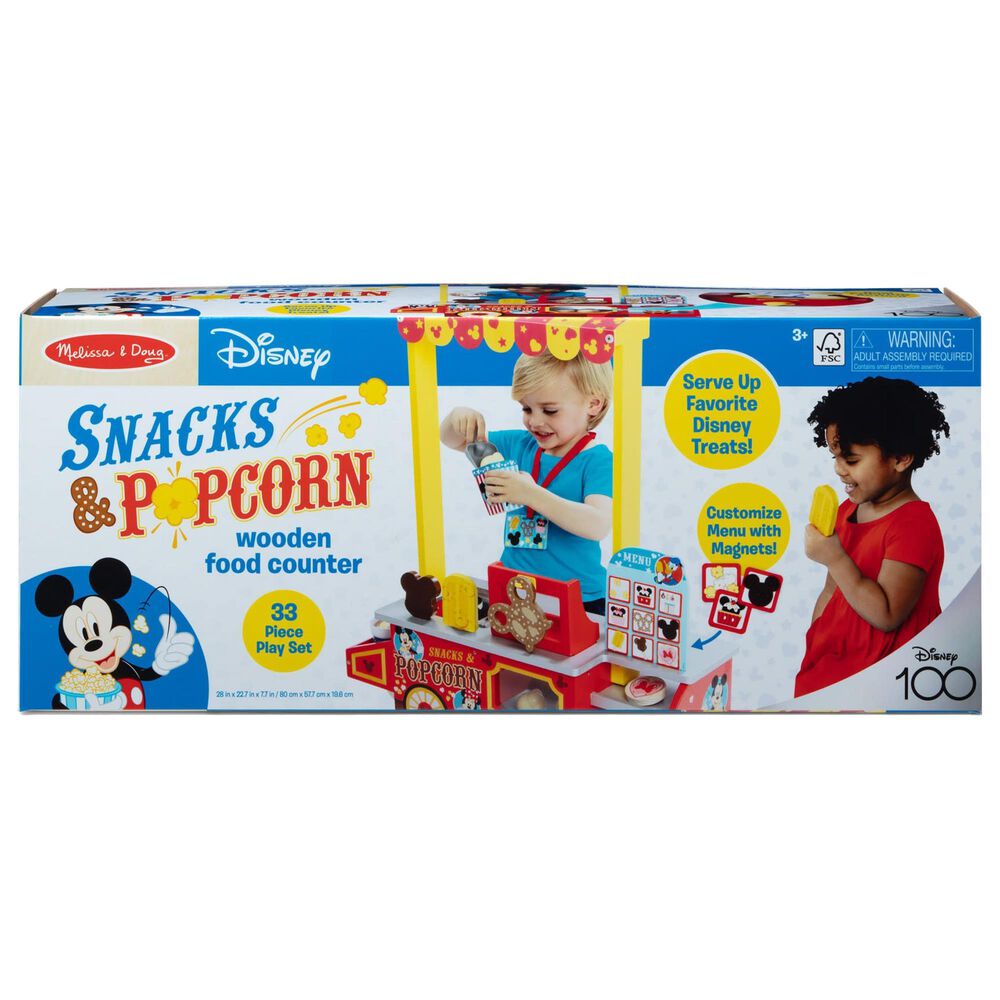 Melissa &amp; Doug Disney Snacks and Popcorn Wooden Food Counter, , large