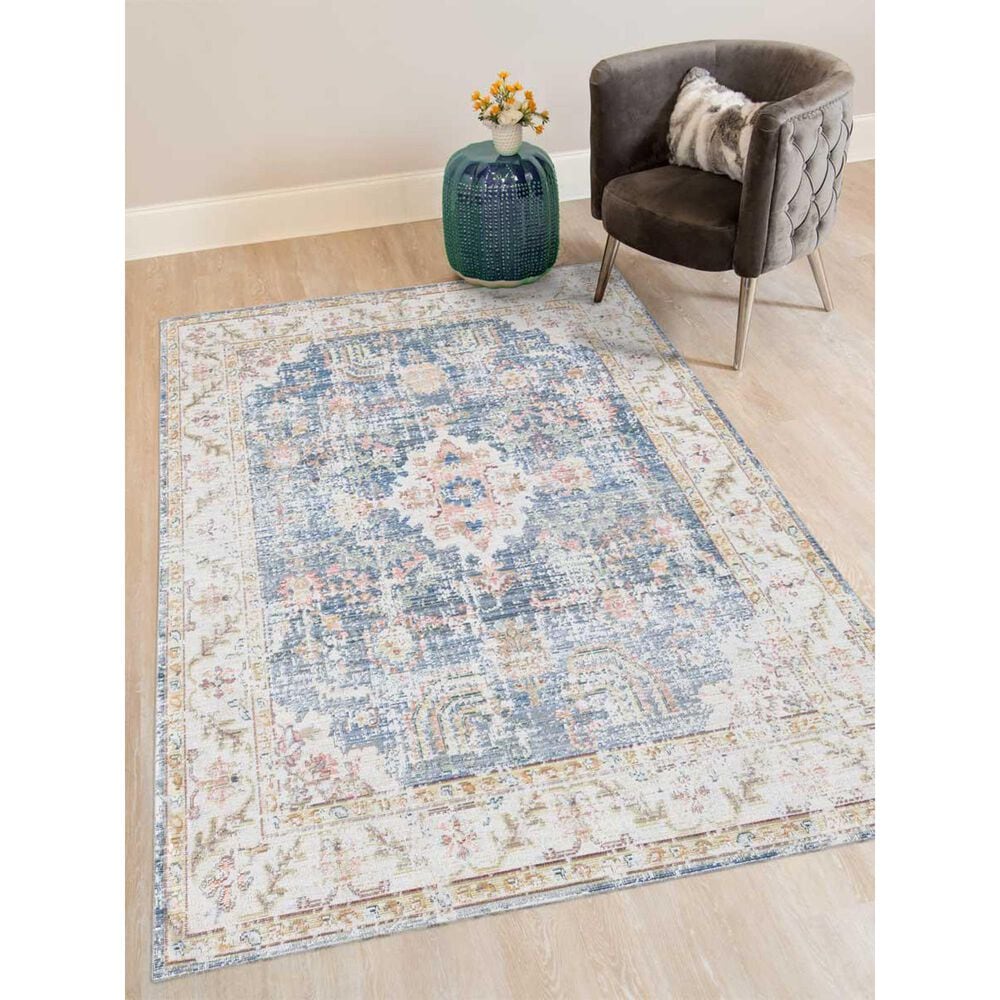 Amer Rugs Century 9&#39; x 13&#39; Indigo Blue and Ivory Area Rug, , large