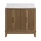 37B Fenwick 36" Single Bathroom Vanity in Kona with Glossy White Composite Stone Top and Backsplash, , large