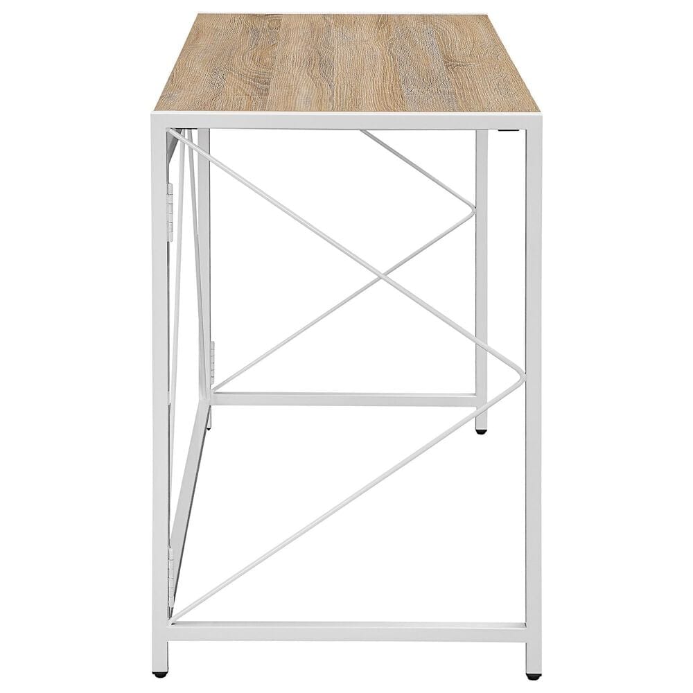 Valor Living Ravel Tool-Less Folding Desk in River Oak and White, , large