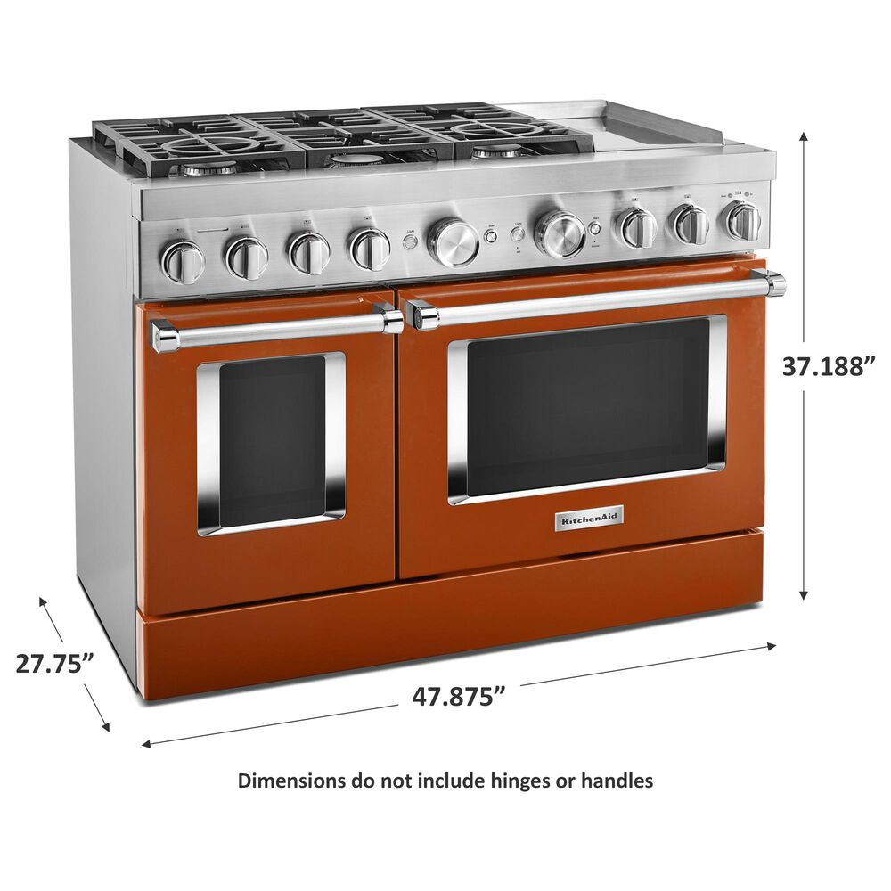 KitchenAid 6.3 Cu. Ft. Freestanding Double Oven Dual Fuel Range with True Convection in Scorched Orange, , large