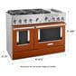 KitchenAid 6.3 Cu. Ft. Freestanding Double Oven Dual Fuel Range with True Convection in Scorched Orange, , large