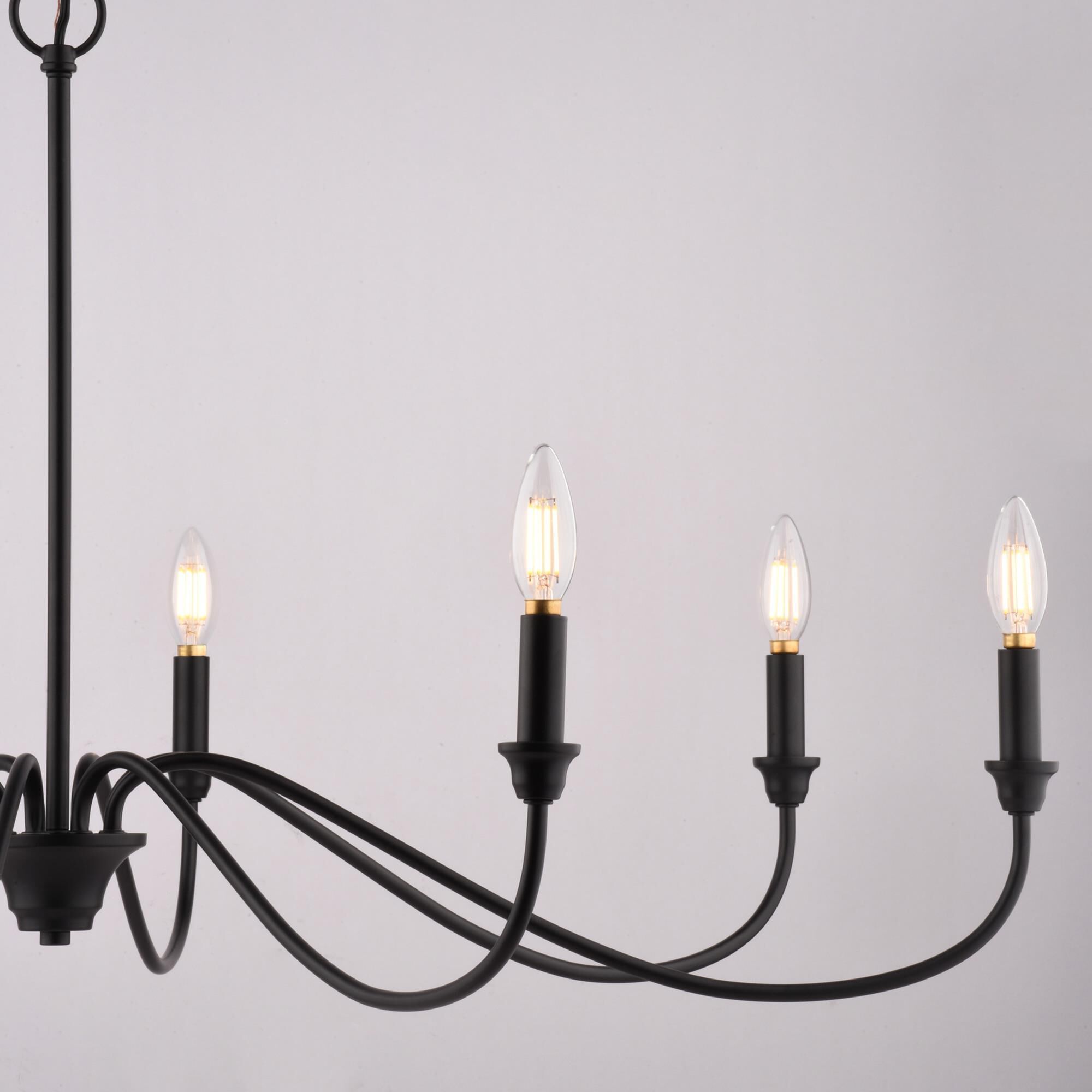 Vaxcel Annabelle 8-Light Chandelier in Matte Black
