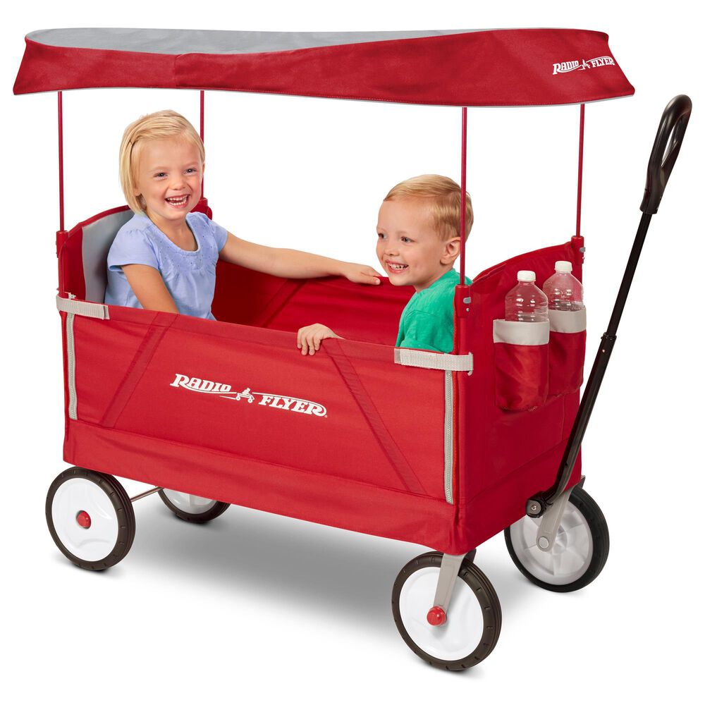 Radio Flyer 3-In-1 Folding Wagon with Canopy in Red, , large