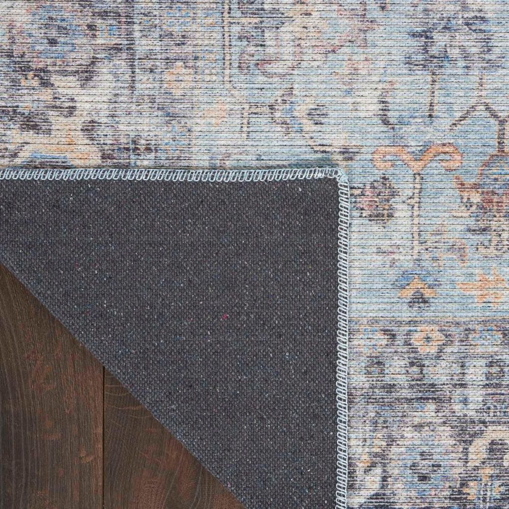57 Grand by Nicole Curtis Series 1 2&#39; x 6&#39; Light Grey and Blue Runner, , large