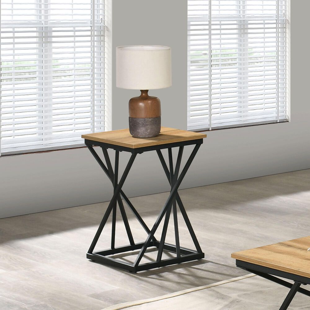 Furniture of America Wheaton 3-Piece Table Set in Natural and Black, , large