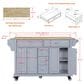 HOMLUX Kitchen Island Cart with Storage Cabinet in Grey, , large