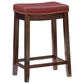 Linon Home Decor Claridge Counter Stool with Red Cushion in Dark Brown, , large