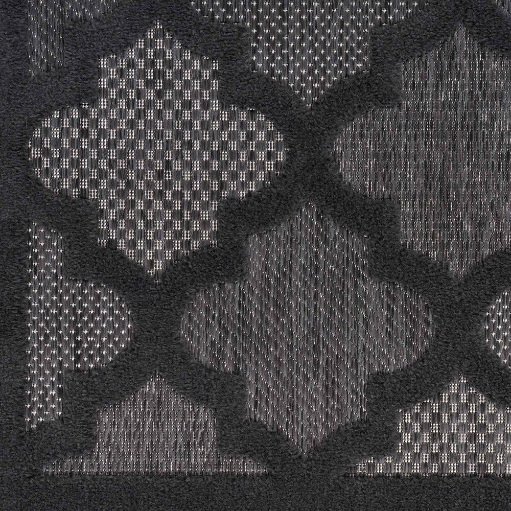 Nourison Easy Care 8&#39; x 10&#39; Charcoal and Black Indoor/Outdoor Area Rug, , large