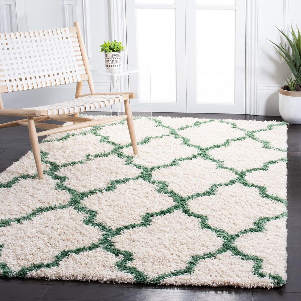 Safavieh Venus Shag 4&#39; x 6&#39; Ivory and Green Area Rug, , large