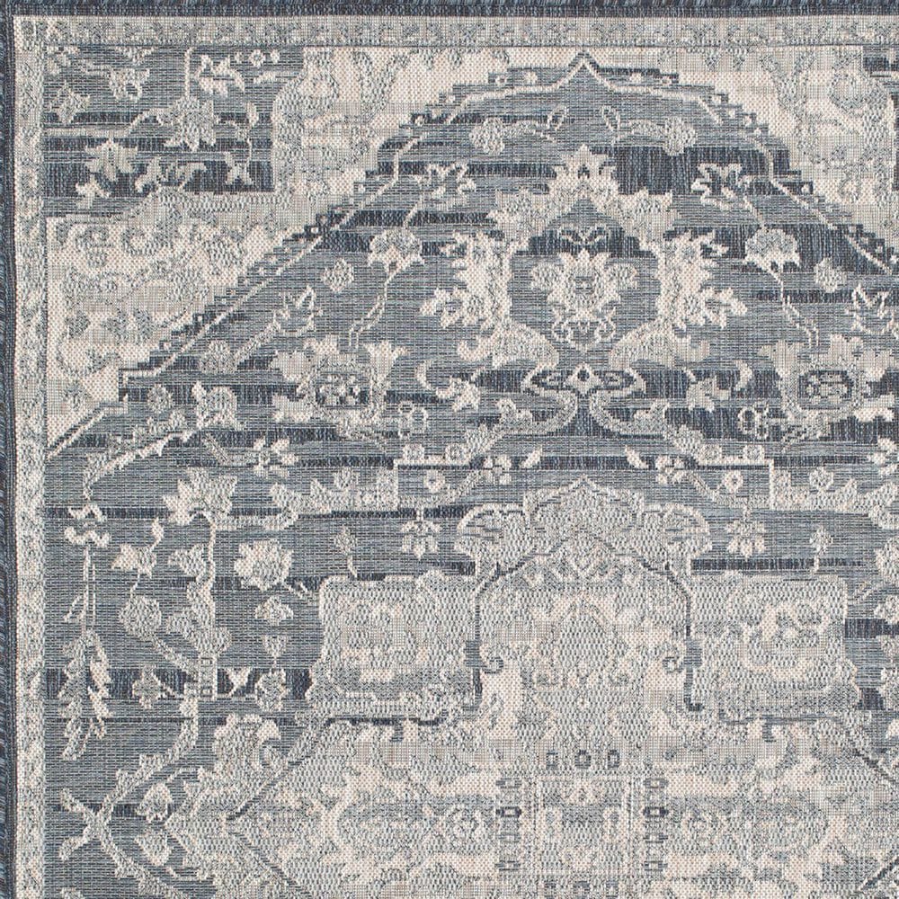 Central Oriental Melbourne Davante 7&#39;10&quot; x 9&#39;10&quot; Lagoon and Vanilla Area Rug, , large