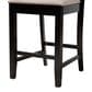 Baxton Studio Devon Counter Height Pub Chair with Sand Cushion in Espresso Brown (Set of 2), , large