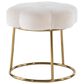Linon Home Decor Seraphina Vanity Stool with White Cushion in Gold, , large
