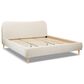 Jennifer Taylor Home Roman King Platform Bed with Oatmeal Light Beige Upholstered in Natural Whitewashed, , large