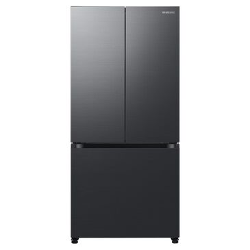 Samsung 17.5 Cu. Ft. 3-Door French Door Refrigerator in Black Caviar Matt, , large