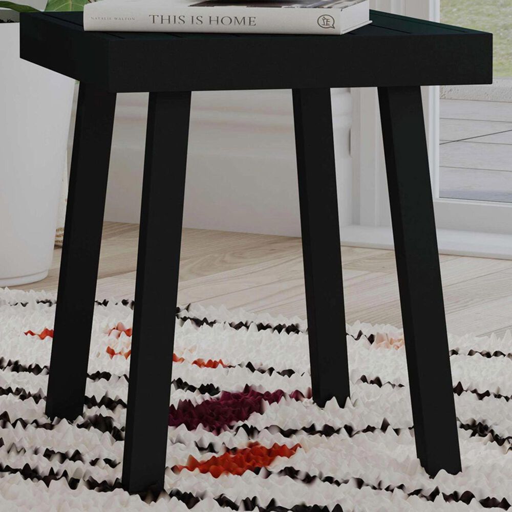 Linon Home Decor Holland Aluminum Side Table in Black, , large