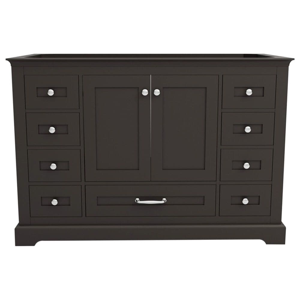 Lexora Home Dukes 48&quot; Single Bathroom Vanity in Espresso with 2 cm White Cultured Marble Top and Rectangular Sink, , large