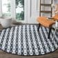 Safavieh Montauk Southwestern 6" Round Ivory, Blue and Black Area Rug, , large