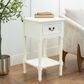 Maple and Jade End Table with Shelf and Drawer in Cream, , large