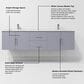 Lexora Home Geneva 72" Double Bathroom Vanity in Dark Grey with 2 cm White Carrara Marble Top and Rectangular Sinks, , large