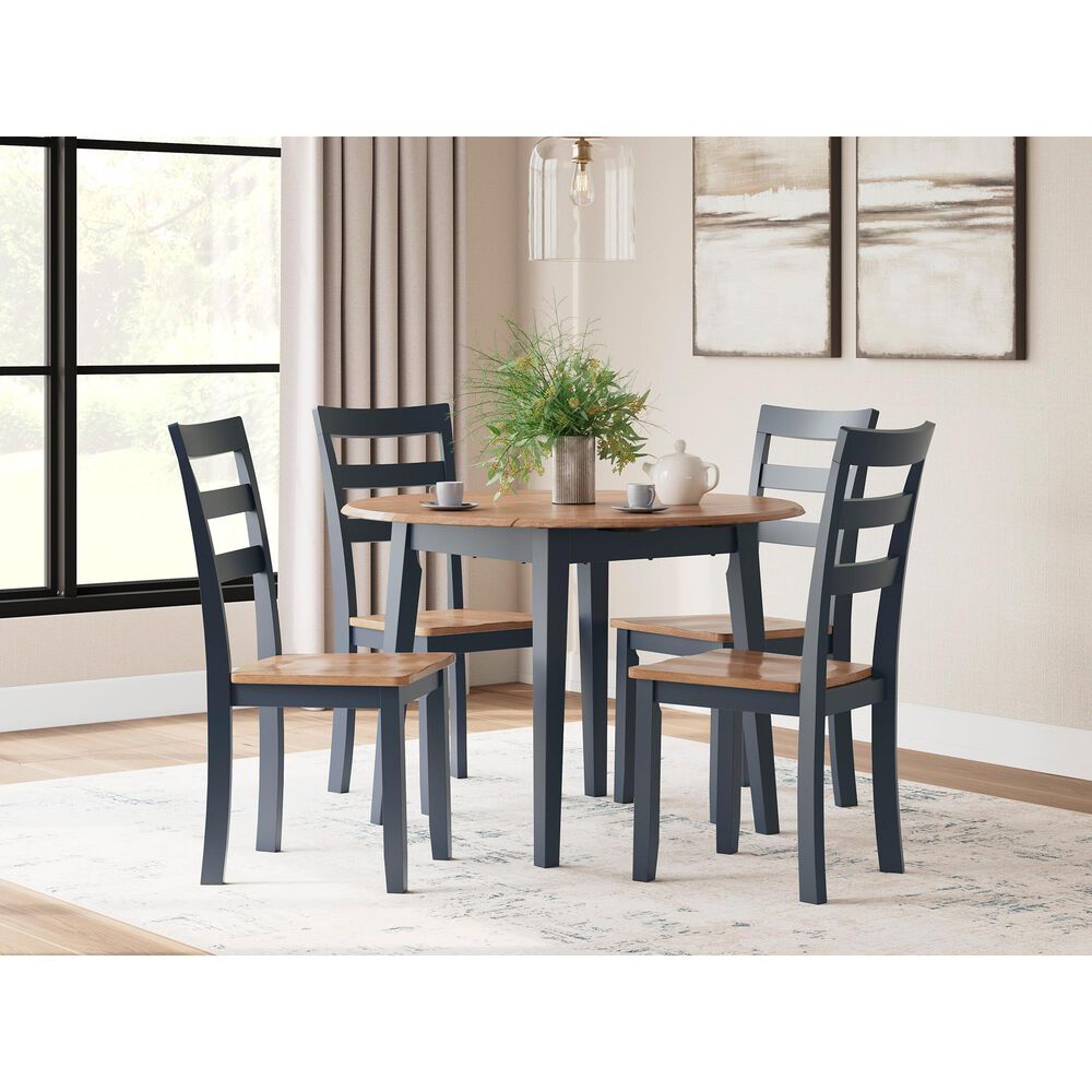 Ashley Gesthaven Dining Table in Light Natural and Dark Slate Blue - Table Only, , large