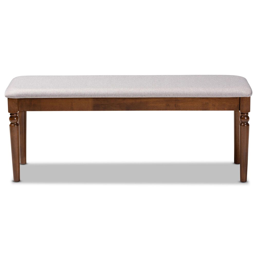 Baxton Studio Giovanni Dining Bench in Walnut Brown, , large