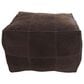 Maple and Jade 28" Low Profile Square Stuffed Pouf in Dark Brown, , large