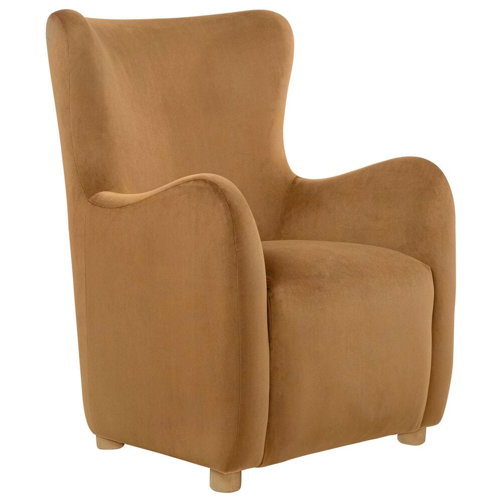 Pacific Landing Thornton Wingback Accent Chair in Cognac, , large