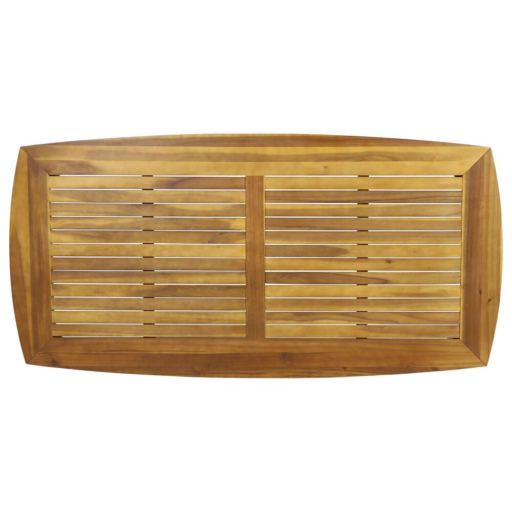 Hearth and Haven Outdoor Rectangular Dining Table in Teak - Table Only, , large