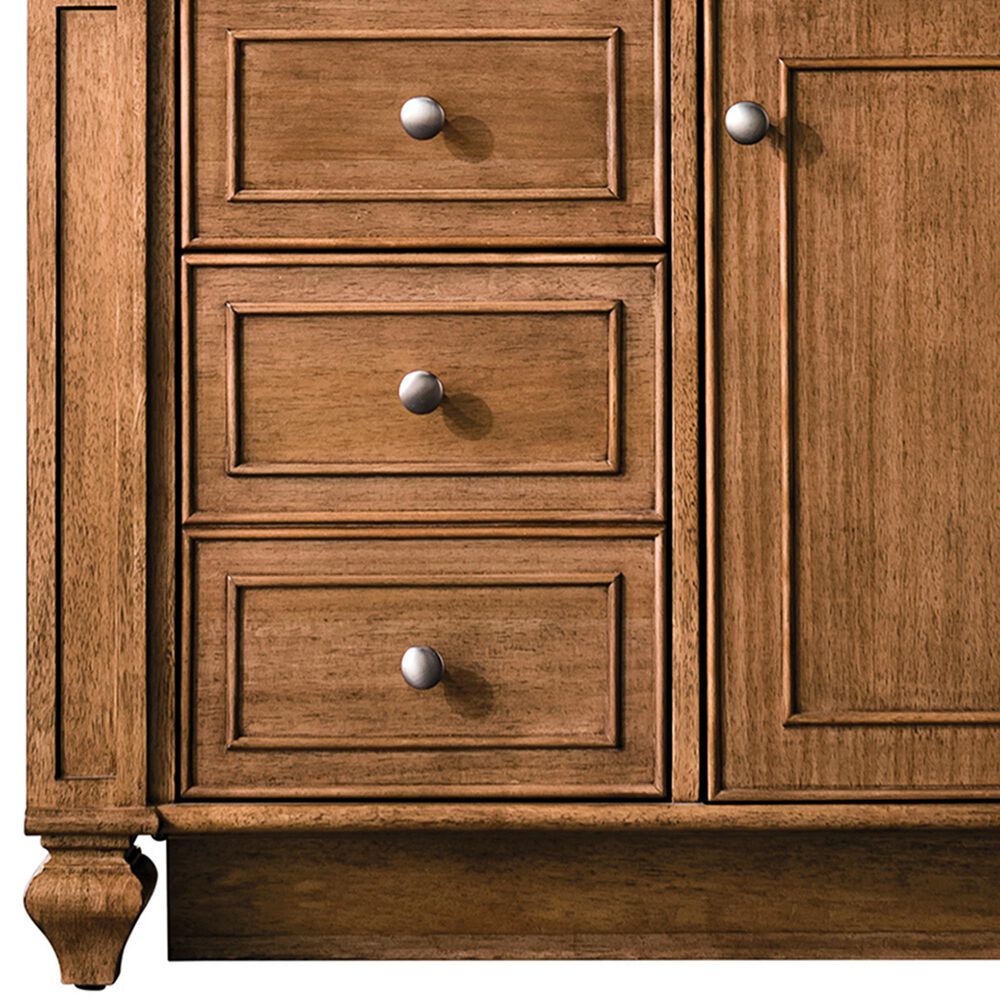 James Martin Vanities Bristol 48&quot; Single Bathroom Vanity in Saddle Brown with 3 cm Victorian Silver Quartz Top and Rectangular Sink, , large