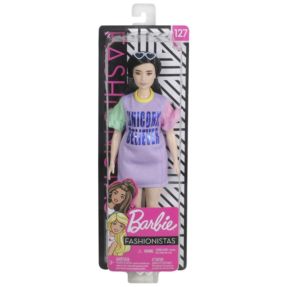 Barbie Fashionista Doll with Long Black Hair, , large