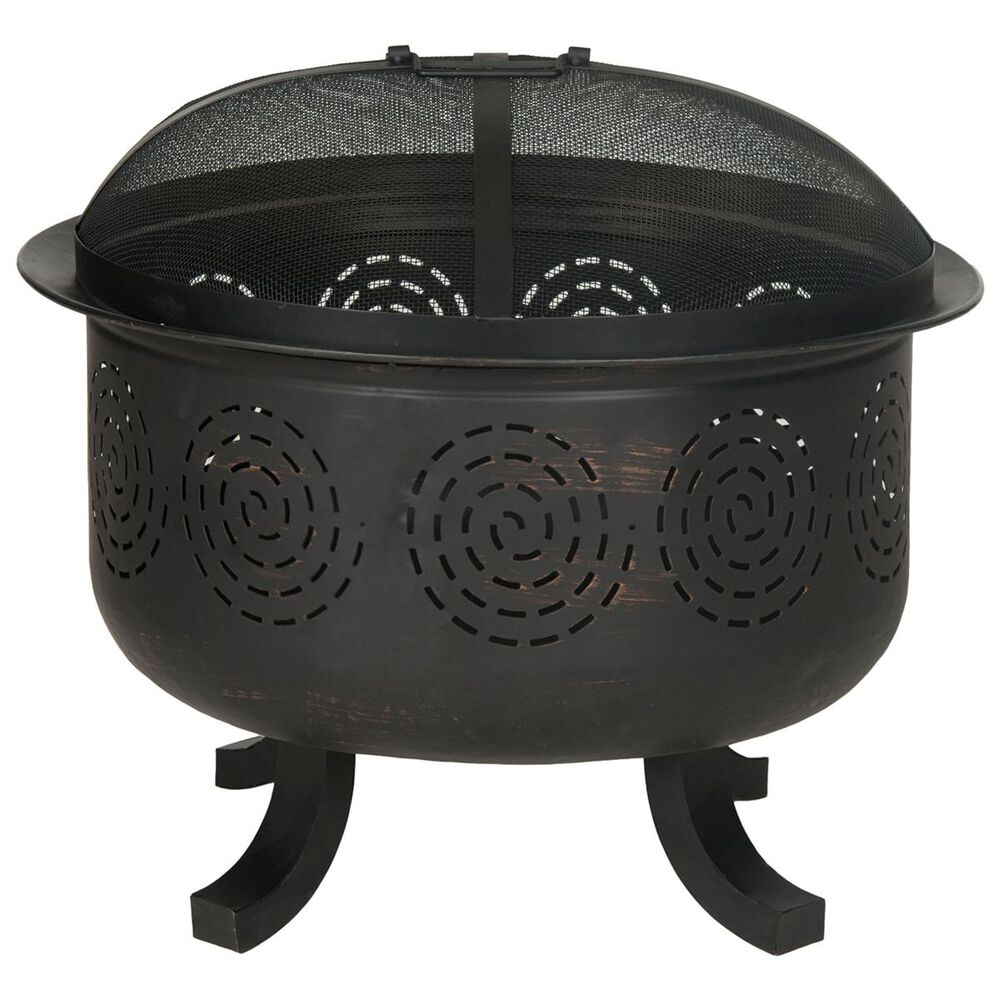 Safavieh Negril Fire Pit in Copper Distressed Black, , large