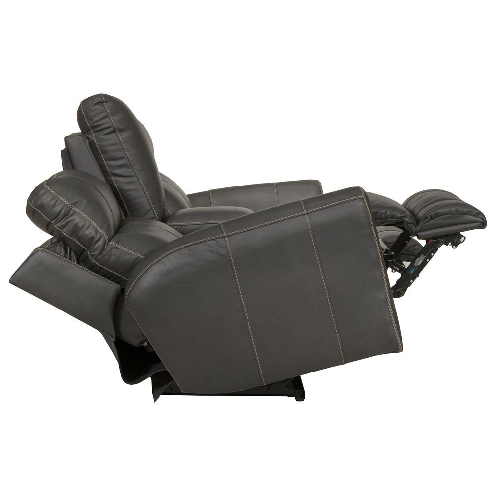 Catnapper Fredda Power Reclining Console Loveseat with Power Headrest in Anthracite, , large