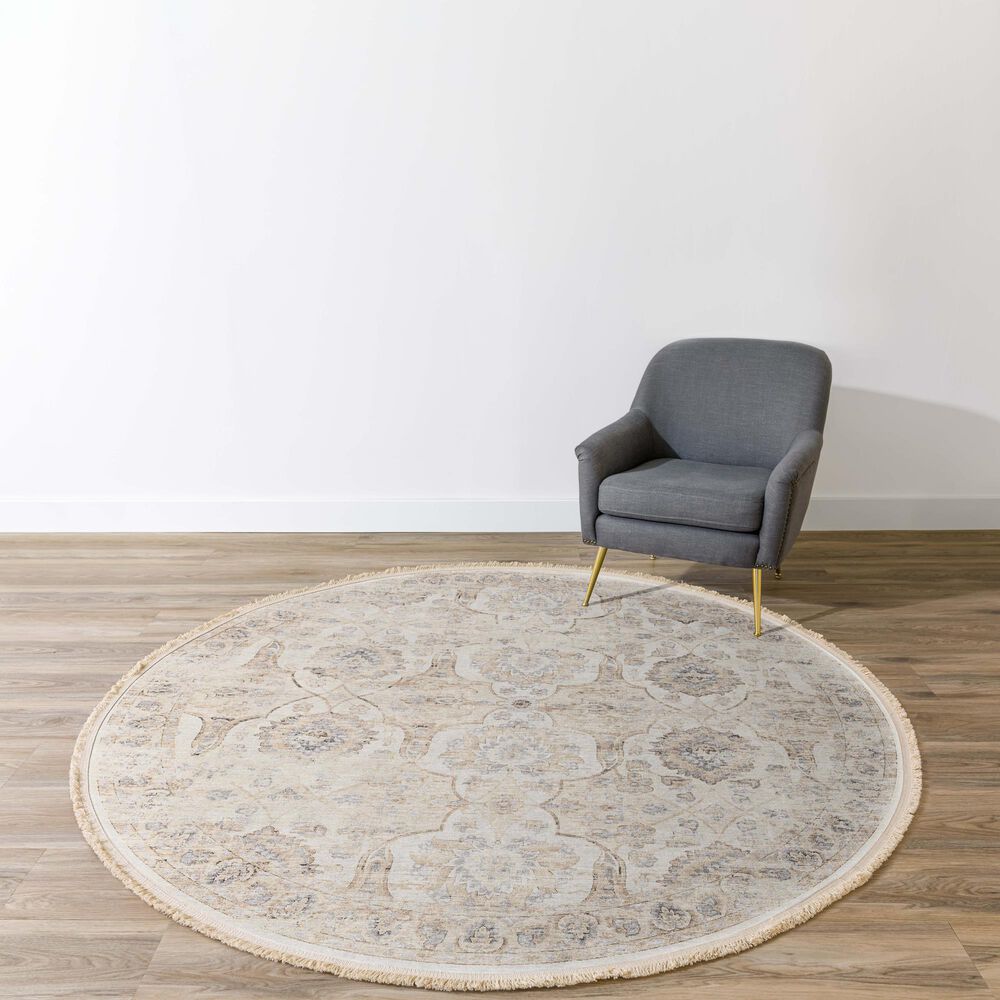 Dalyn Rug Company Marbella MB5 8&#39; Round Ivory Area Rug, , large