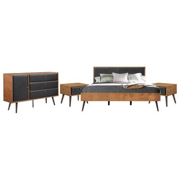 Blue River Coco 4-Piece Queen Platform Bed Set in Balsamico, , large
