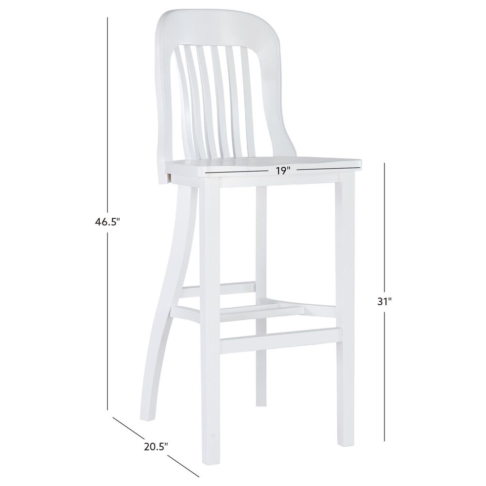 Linon Home Decor Maylen Bar Stool in Lustrous White (Set of 2), , large