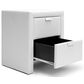 Baxton Studio Frey 2-Drawer Nightstand in White, , large