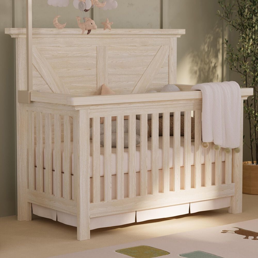 Eastern Shore Westfield 4-In-1 Convertible Crib in Brushed White, , large